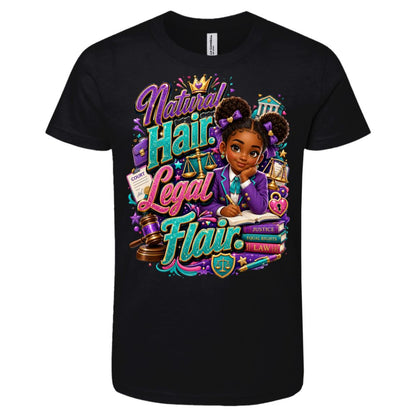 Lawyer career tee for girls Ages 6-9 with natural hair pride by Riley's Way
