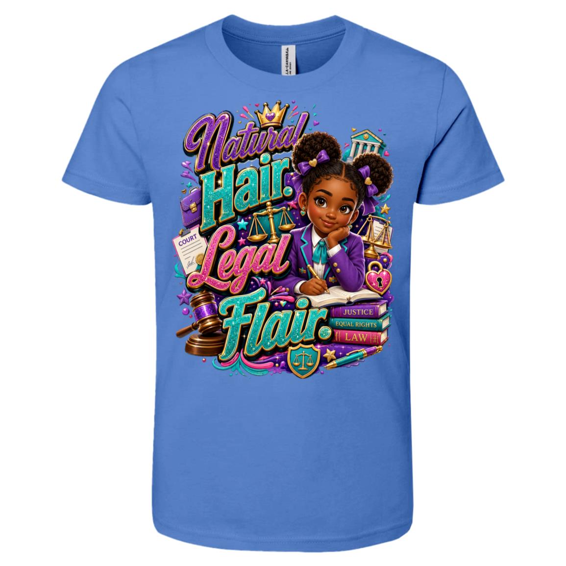 Lawyer career tee for girls Ages 6-9 with natural hair pride by Riley's Way