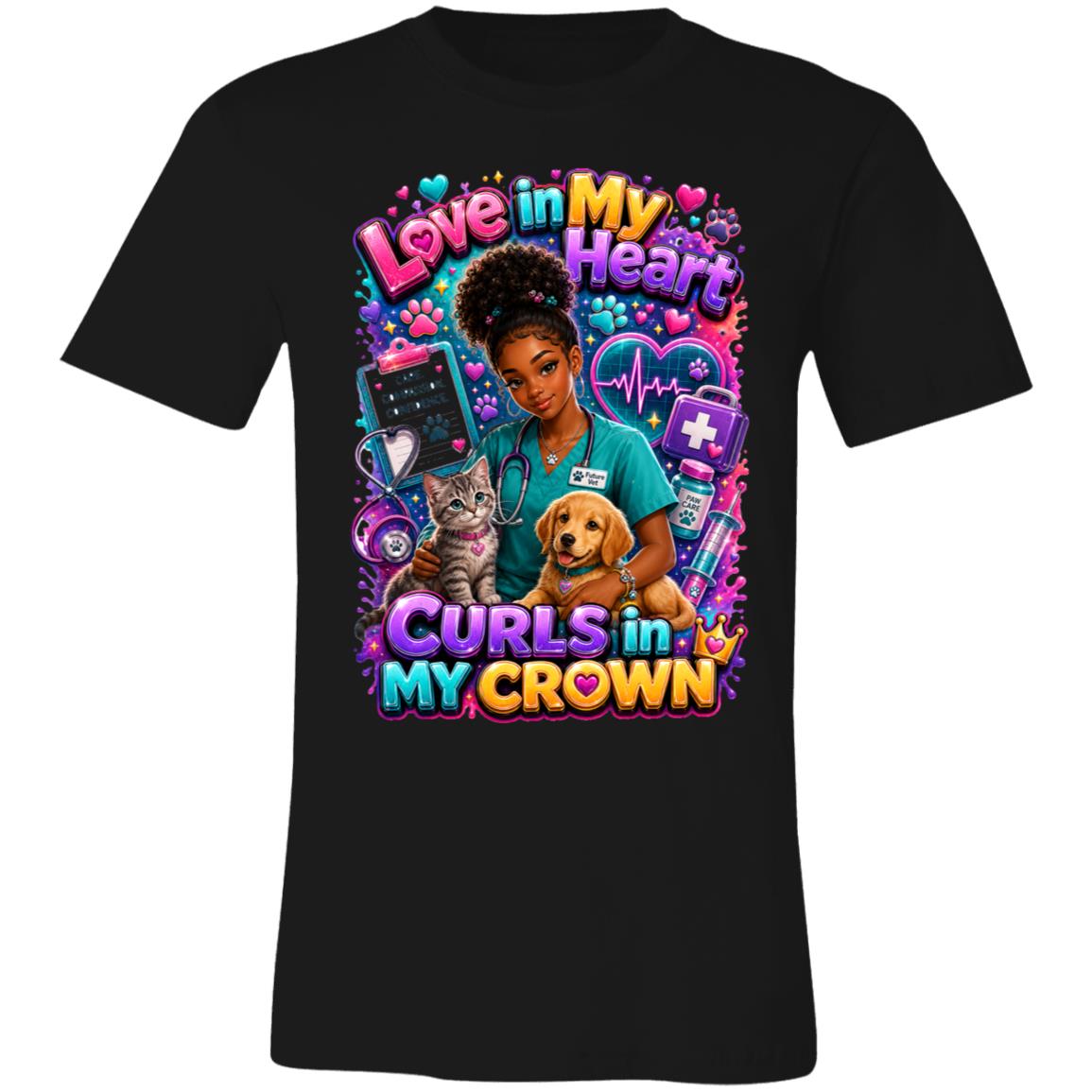 Veterinarian career tee for girls Ages 13-16 with natural hair pride by Riley's Way