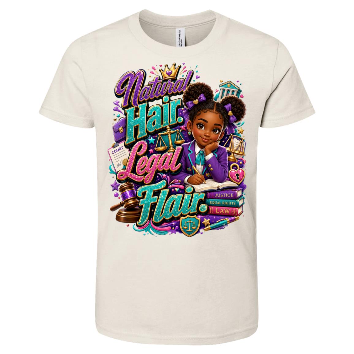 Lawyer career tee for girls Ages 6-9 with natural hair pride by Riley's Way