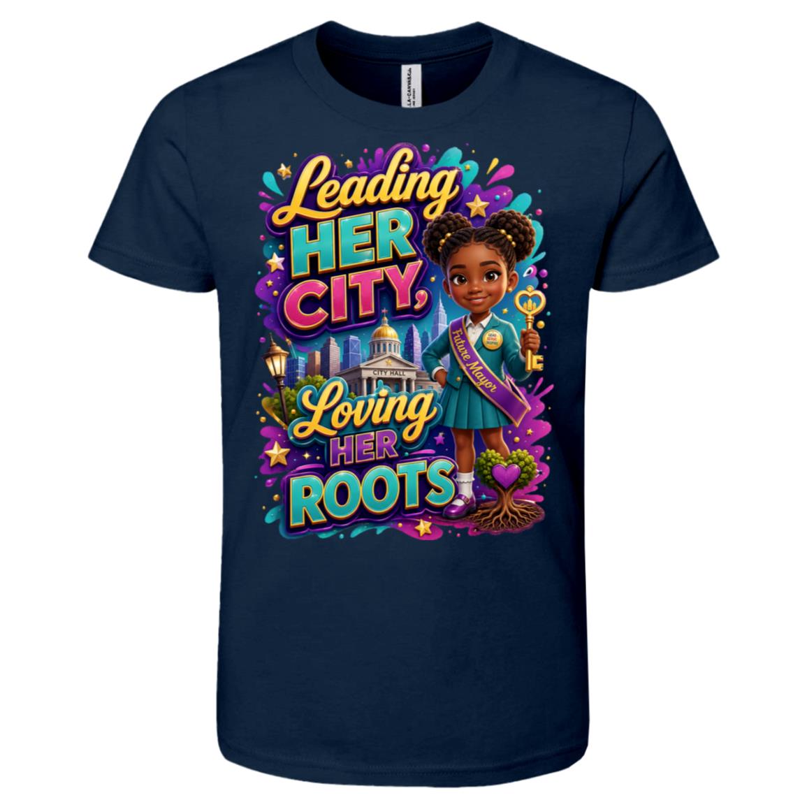 Mayor career tee for girls Ages 6-9 with natural hair pride by Riley's Way