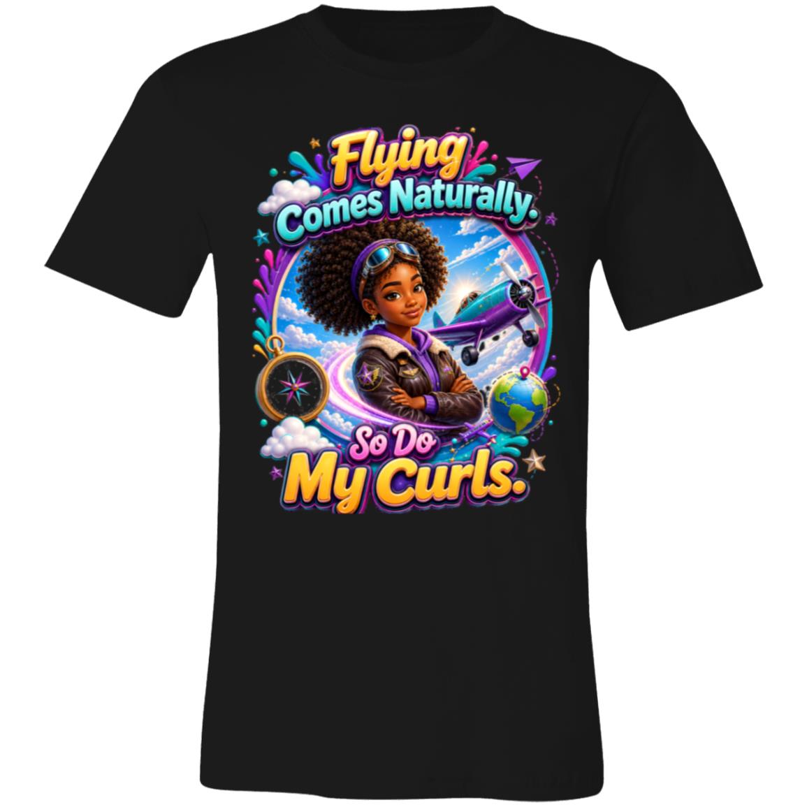 Pilot career tee for girls Ages 13-16 with natural hair pride by Riley's Way