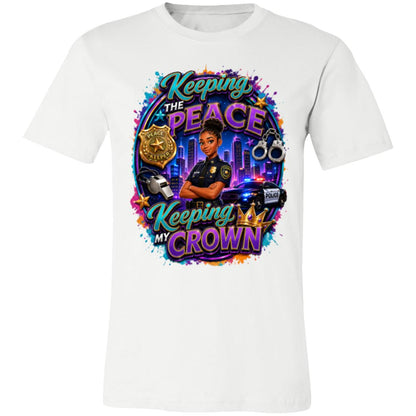 Police Officer career tee for girls Ages 13-16 with natural hair pride by Riley's Way