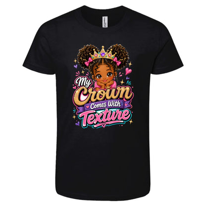 My Crown Comes With Texture Riley's Way natural hair tee artwork