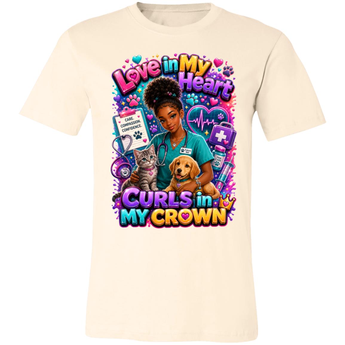 Veterinarian career tee for girls Ages 13-16 with natural hair pride by Riley's Way