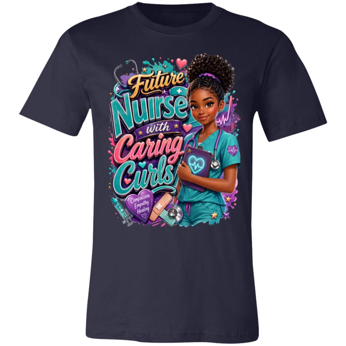 Nurse career tee for girls Ages 13-16 with natural hair pride by Riley's Way