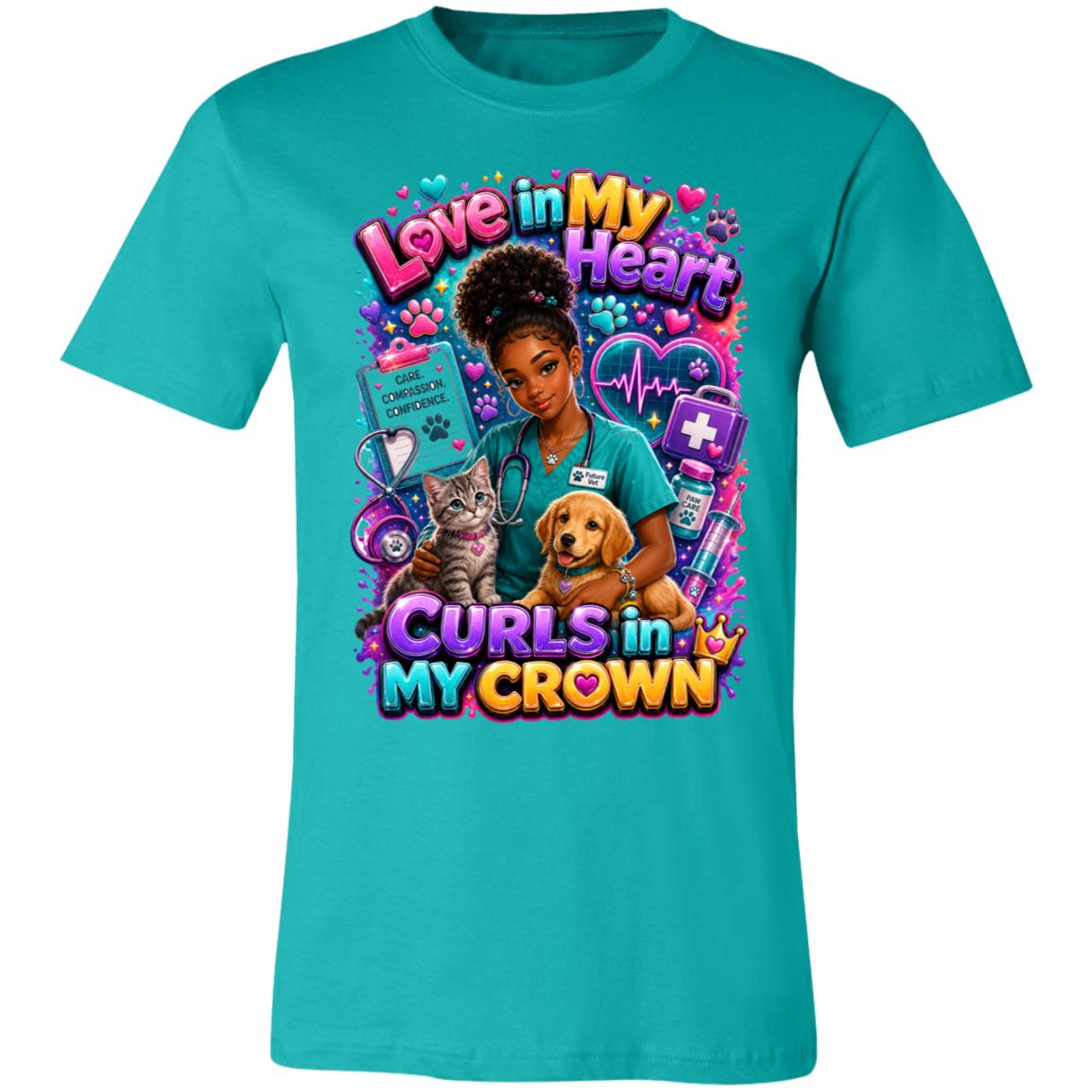 Veterinarian career tee for girls Ages 13-16 with natural hair pride by Riley's Way