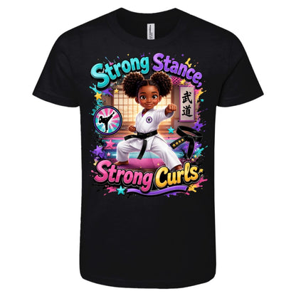 Karate career tee for girls Ages 6-9 with natural hair pride by Riley's Way