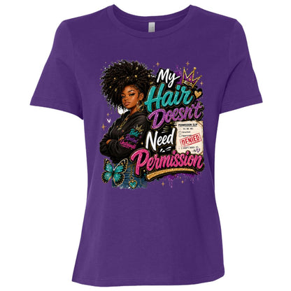 My Hair Doesn't Need Permission Riley's Way natural hair tee artwork