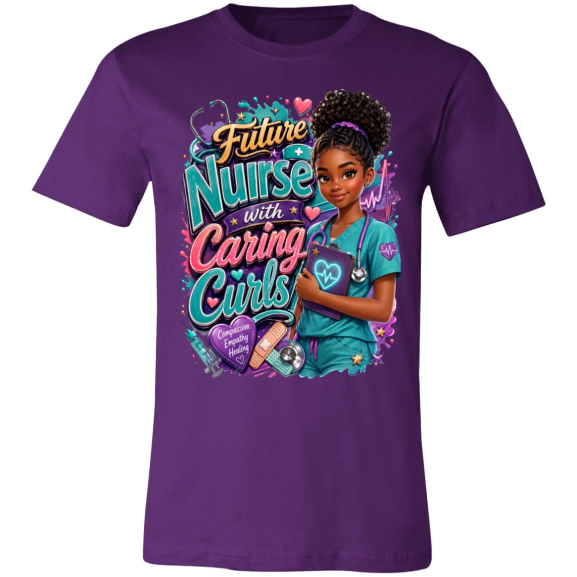 Nurse career tee for girls Ages 13-16 with natural hair pride by Riley's Way