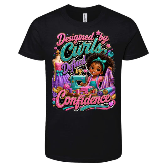 Fashion Designer career tee for girls Ages 6-9 with natural hair pride by Riley's Way