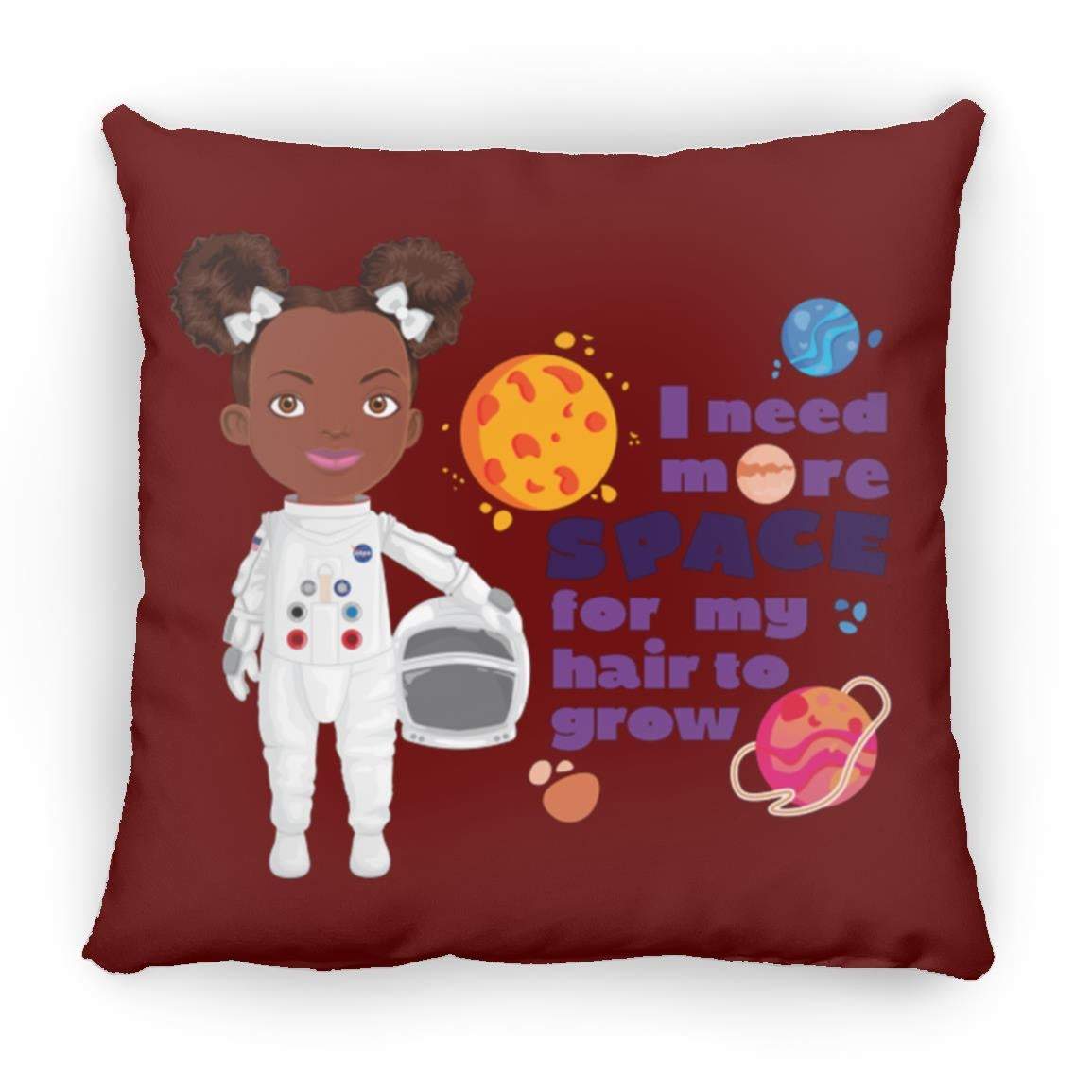 Astronaut Square Pillow 16x16-CustomCat-Accessories,Astronaut More Space,Pillows