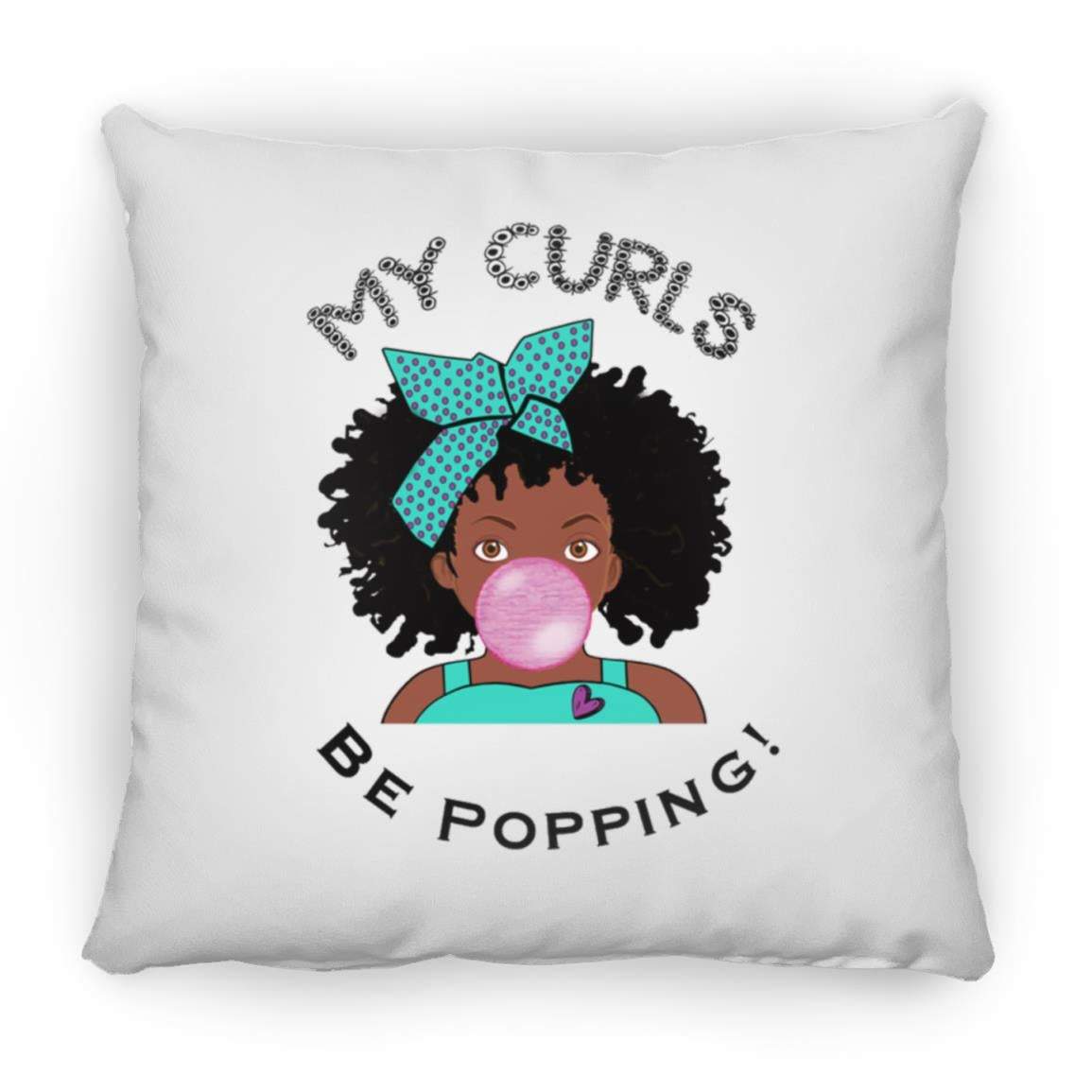 Curls Popping Square Pillow 16x16-CustomCat-Accessories,Pillows