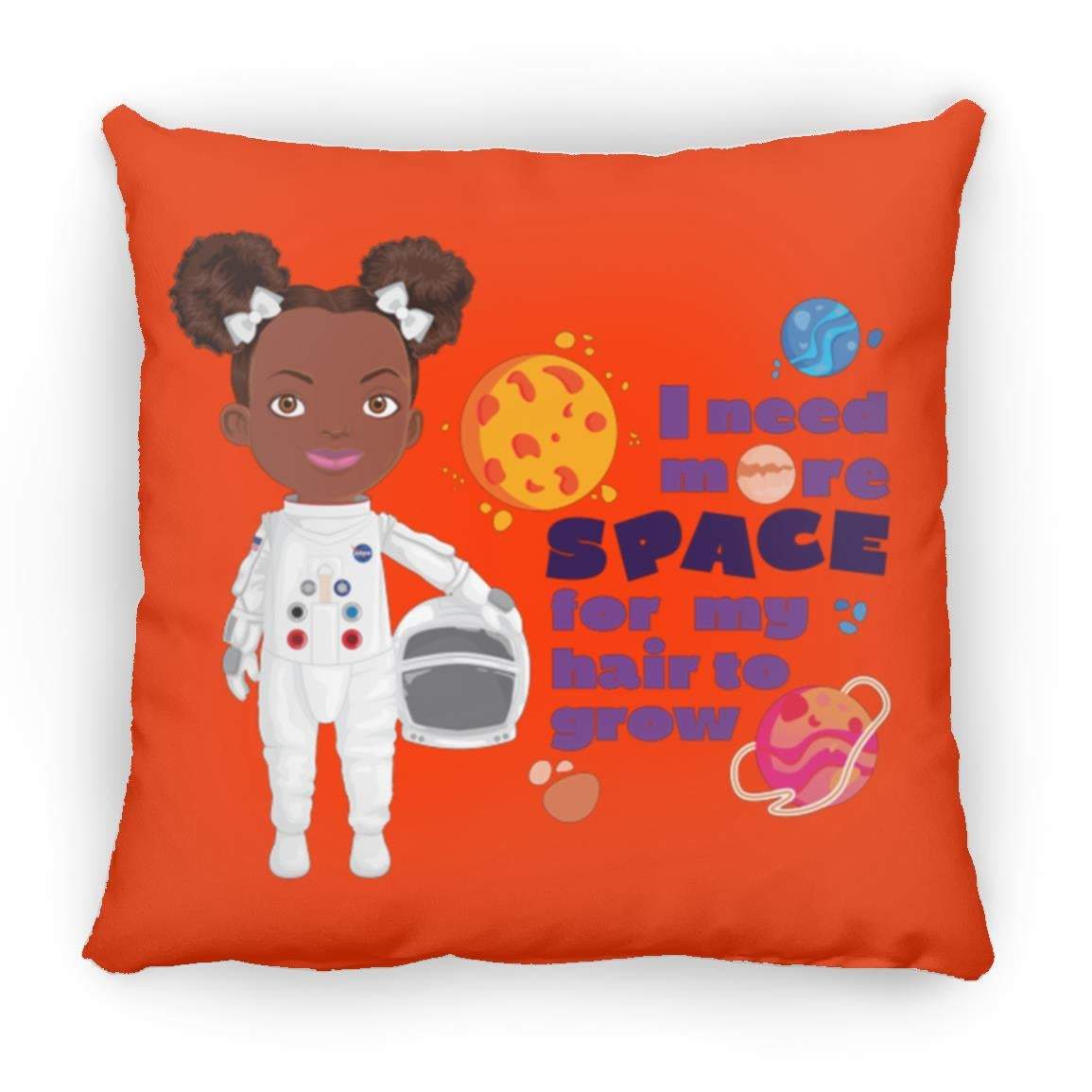 Astronaut Square Pillow 16x16-CustomCat-Accessories,Astronaut More Space,Pillows