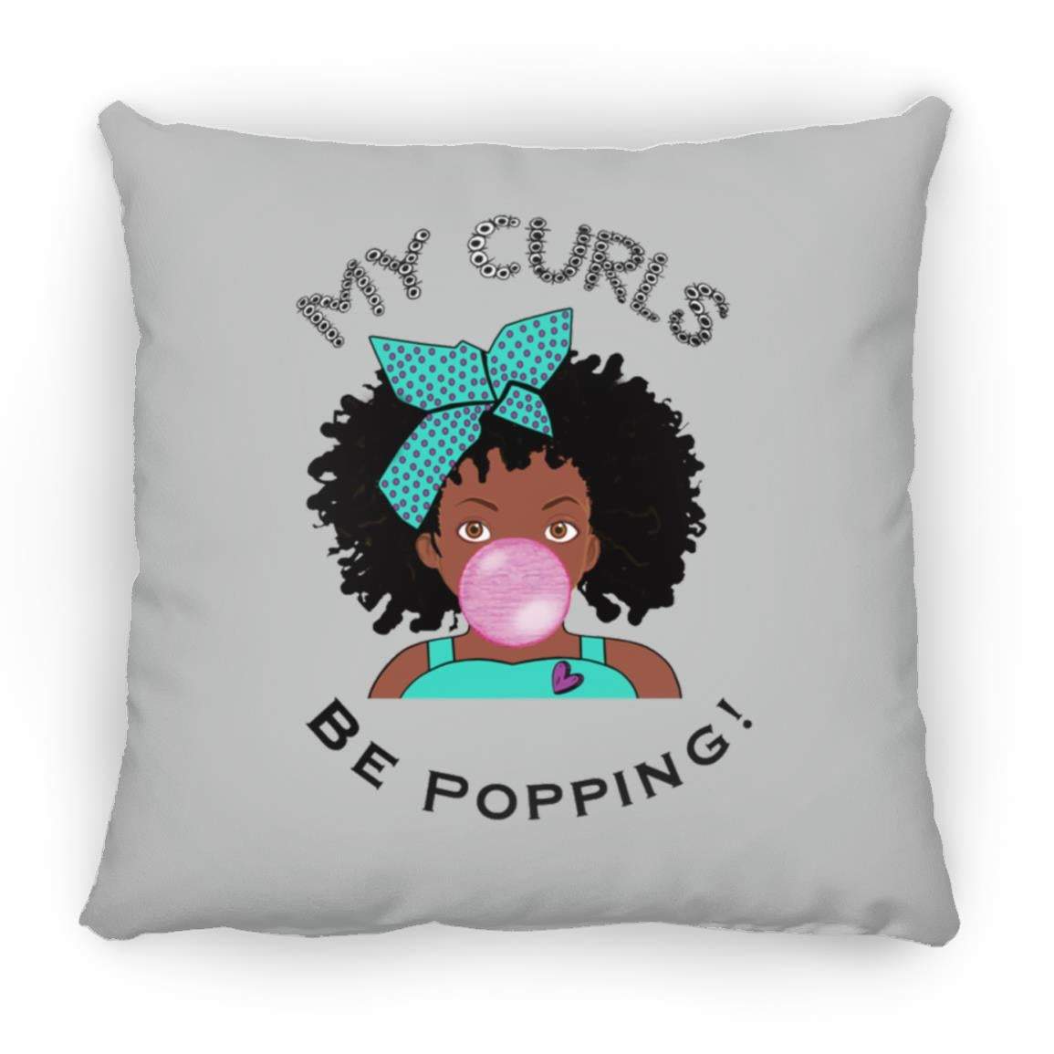 Curls Popping Square Pillow 16x16-CustomCat-Accessories,Pillows