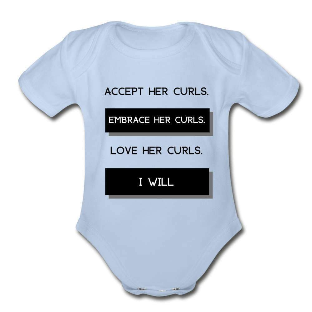 Accept Her Curls Organic Boy Onesie (Black Print)-Riley's Way-Boy Infants,onesie,Shop