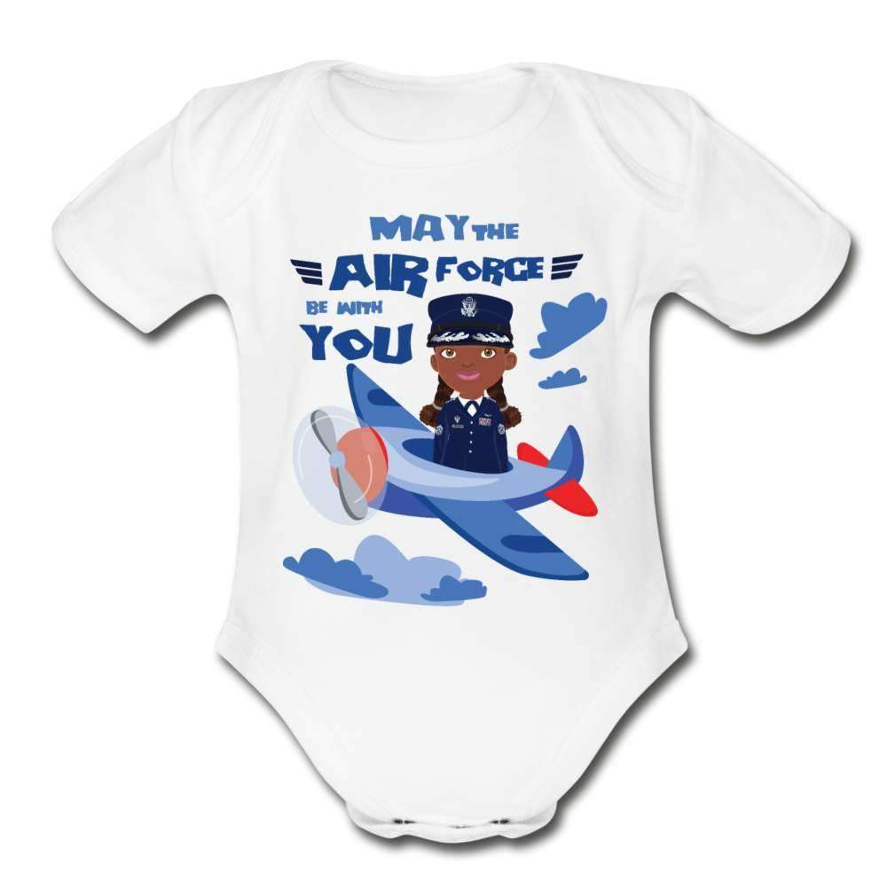 May the Air Force be with You Organic Short Sleeve Baby Bodysuit-SPOD-Airforce,Girls Clothes,infant,Infants,Shop,SPOD