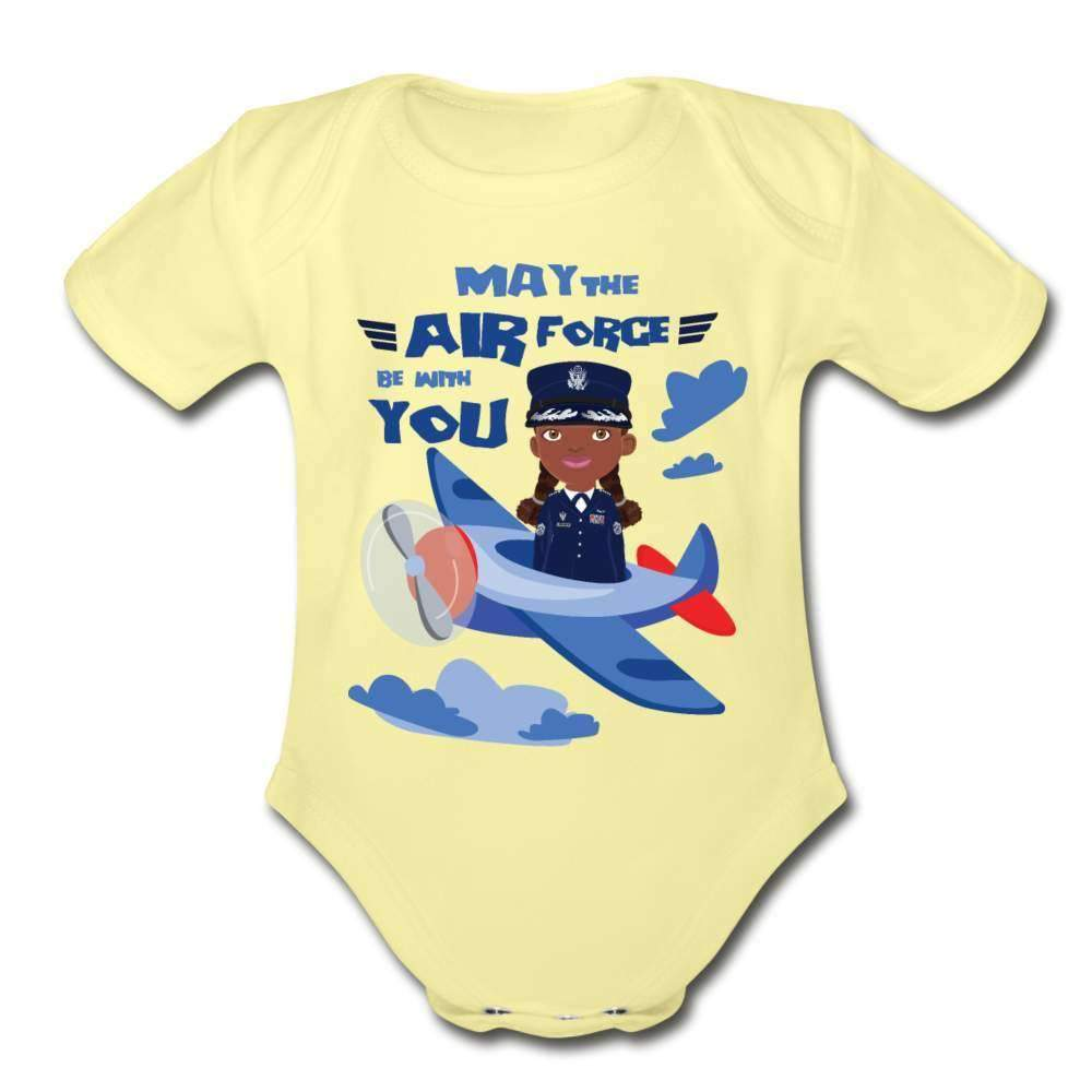 May the Air Force be with You Organic Short Sleeve Baby Bodysuit-SPOD-Airforce,Girls Clothes,infant,Infants,Shop,SPOD