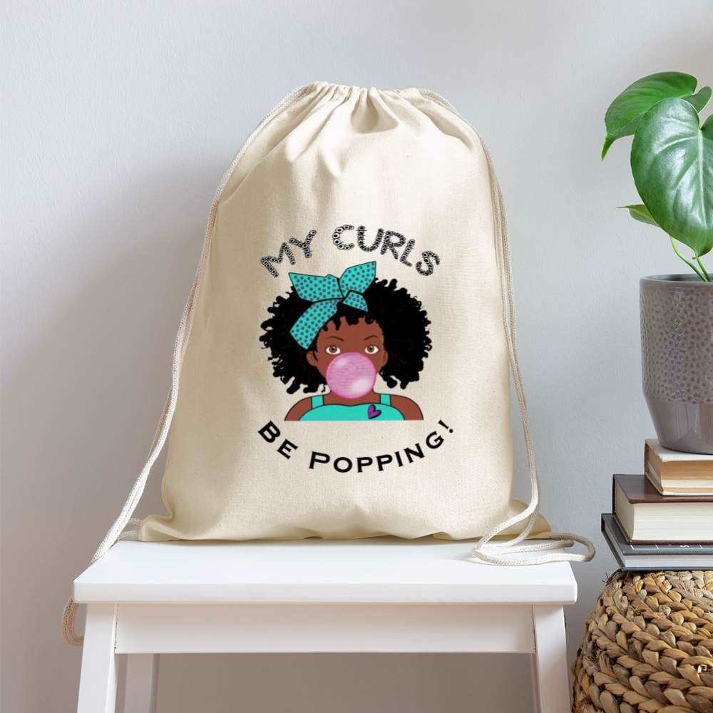 My Curls Be Popping Cotton Drawstring Bag-SPOD-Accessories,Bags,Bags & Backpacks,Shop,SPOD